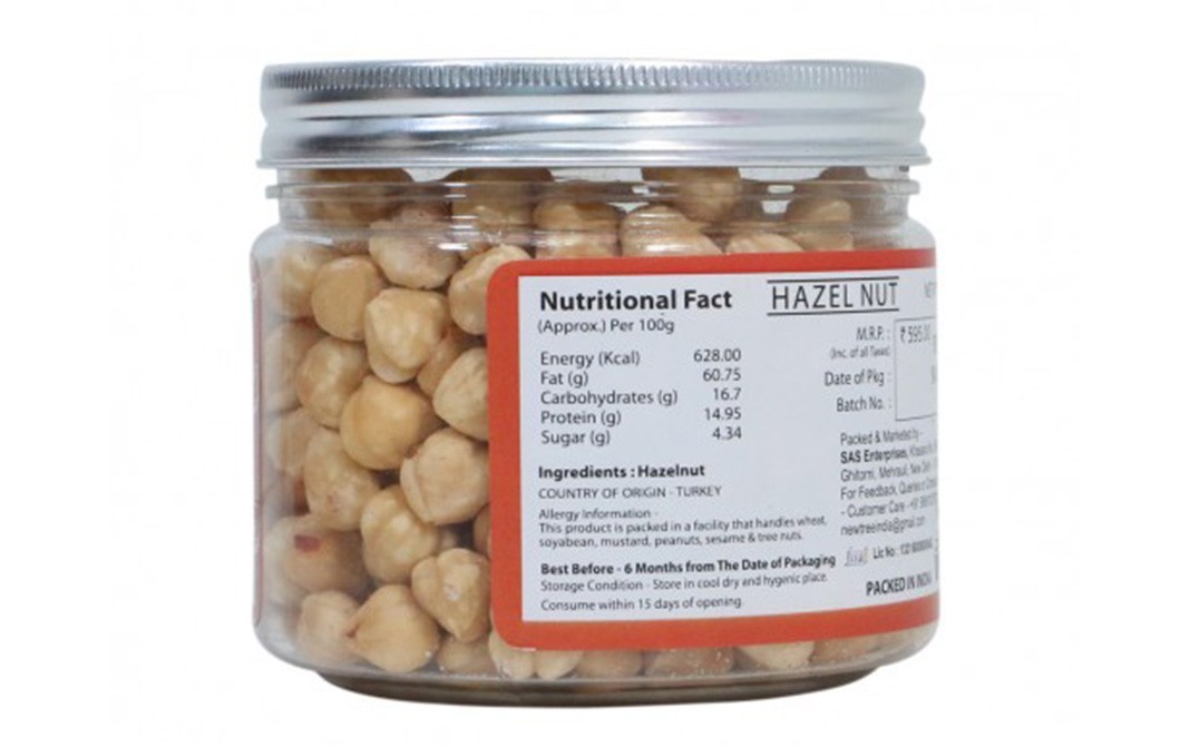 New Tree Hazel Nut Premium Dry Fruits   Jar  200 grams